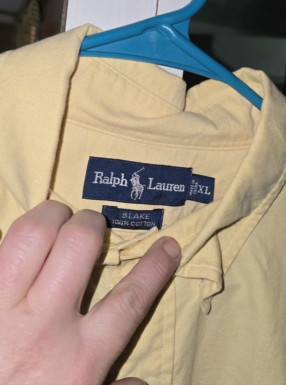 Mens Polo Ralph Lauren Yellow Button-Down Shirt